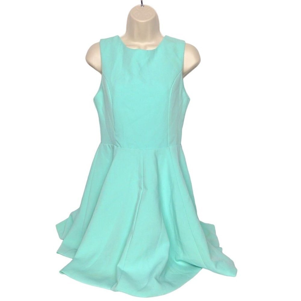 Oasap A Line Dress Small Light Blue Ruffle